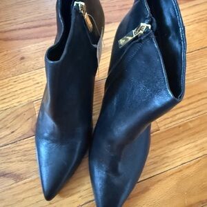 Cole Haan Black Ankle Boots with Pointed Toe and Side Zipper